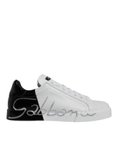 Dolce & Gabbana White Black Logo Portofino Sneaker Shoes -   -  Dolce & Gabbana.